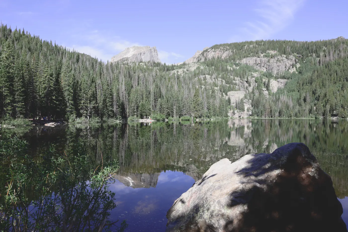 Landscape mountain peak daytime, in the Classic Cool Filmic style
