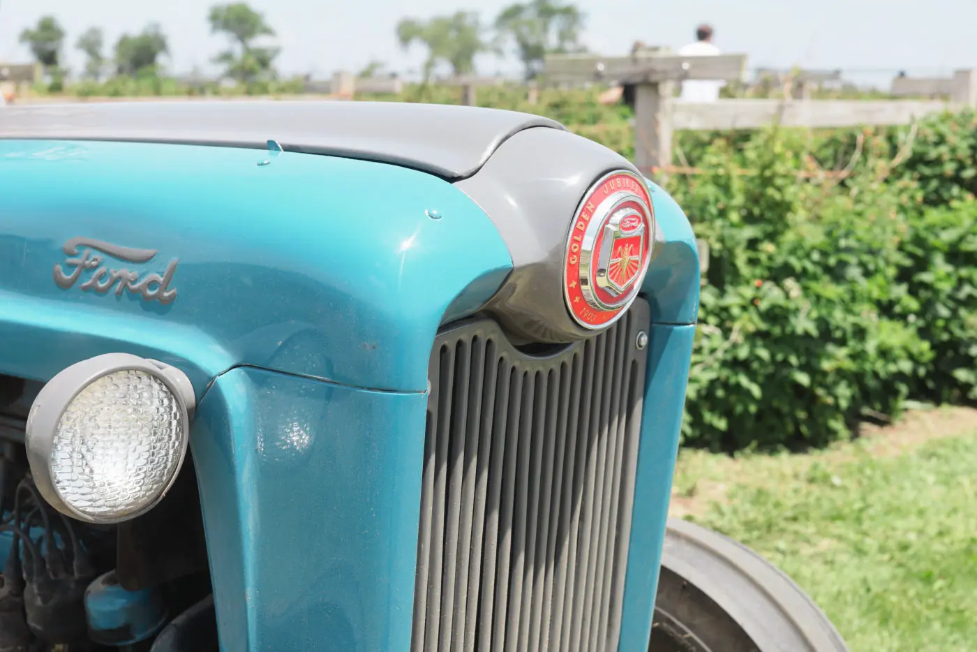 Porcelain example: front of a vintage Ford tractor